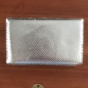 Aba wallet clutch silver 7 1/2” x 4 1/2”